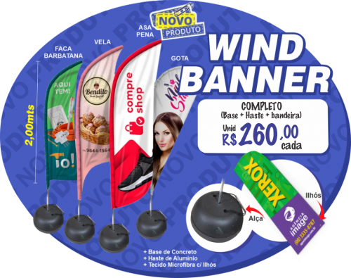 WIND BANNER promocional 3,00mts