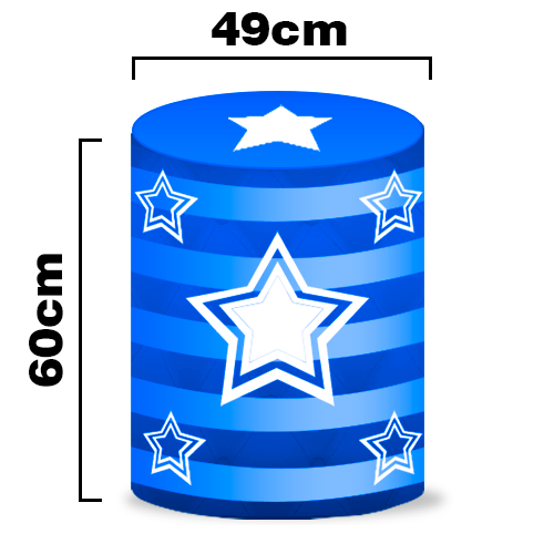 Cilindro de Festa | 155x60cm + Tampo 49cm | Médio | Helanca